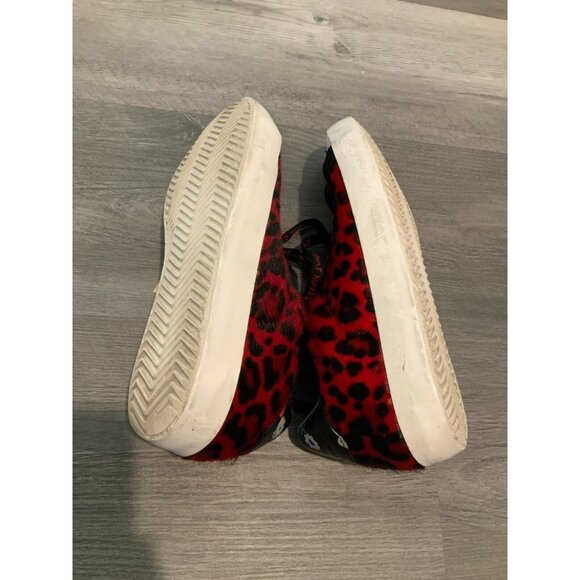 Zadig & Voltaire Red & Black Leopard Print Lace-Up Sneakers, Size 8 (US) 38 (IT) - Picture 8 of 10
